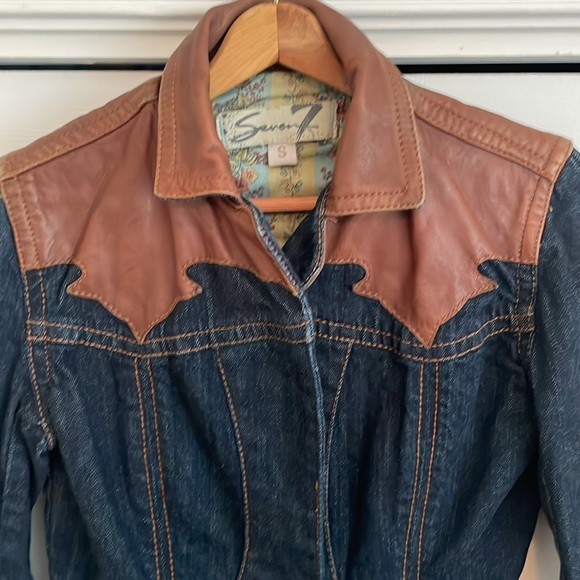 Y2K Seven7 Jean Jacket Cowgirl Chic size Small - Picture 3 of 17